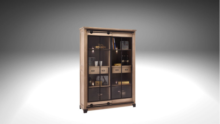 Vitrine 2 portes FABRIQUE | Meuble haut de gamme pour un salon design