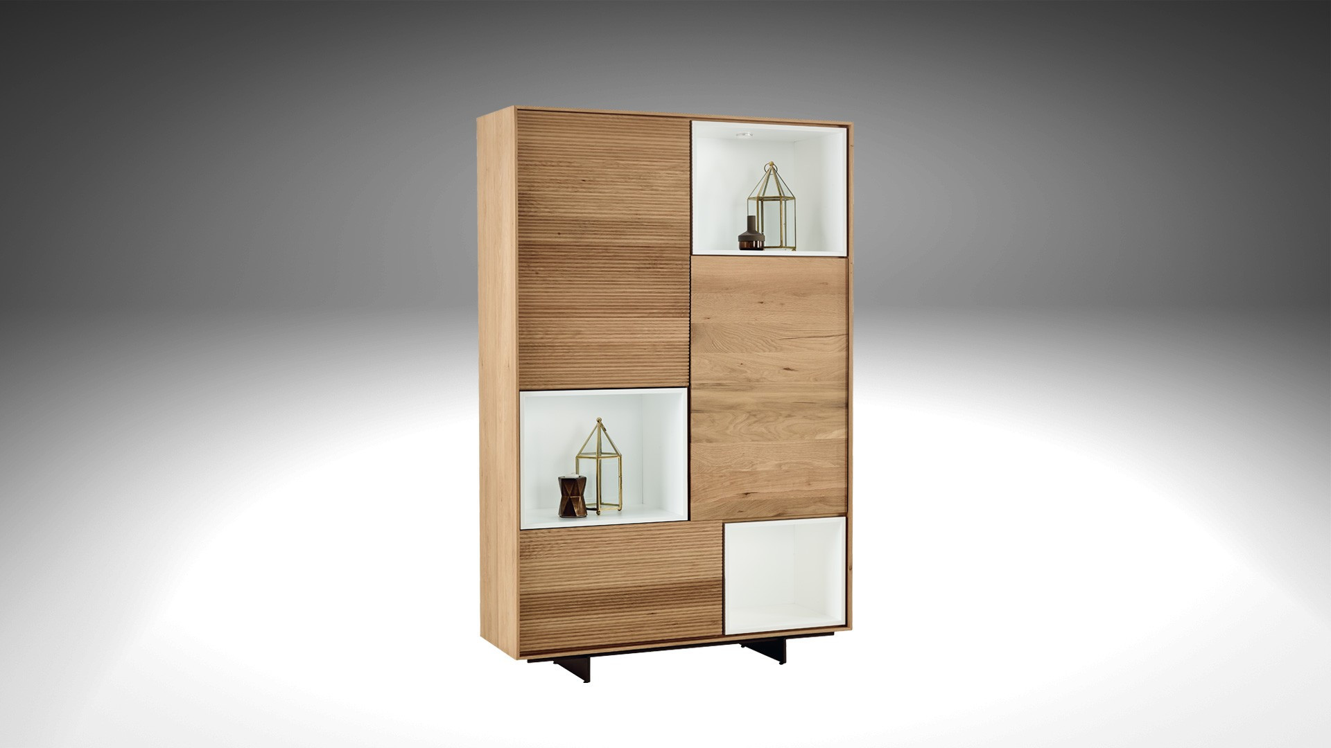 Meuble haut 2 portes TRACE | Meuble haut de gamme pour un salon design