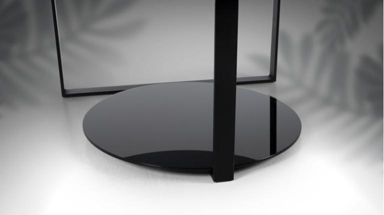 Table basse ronde MILANO I Design minimaliste avec 2 plateaux verre