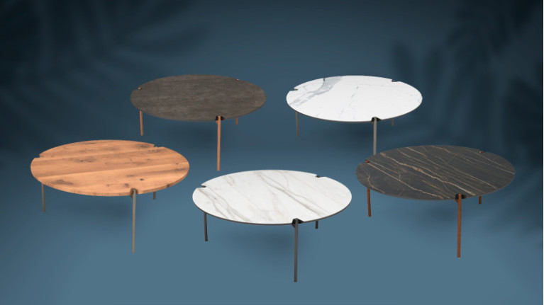 Table basse TOMMY | Plateau céramique, multiples coloris, 3 tailles