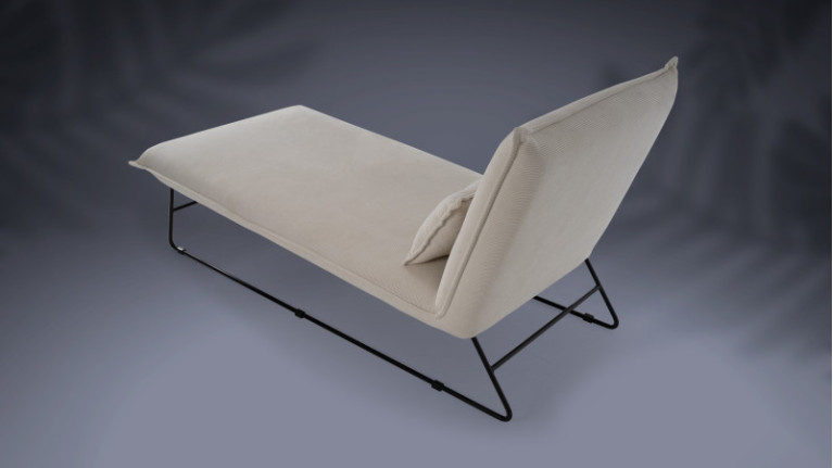 Chaise longue d'intérieur JASMIN | Coloris beige ou gris