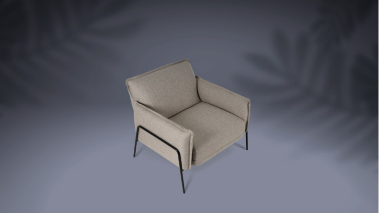 Fauteuil tissu GRACE | Siège cosy beige ou gris