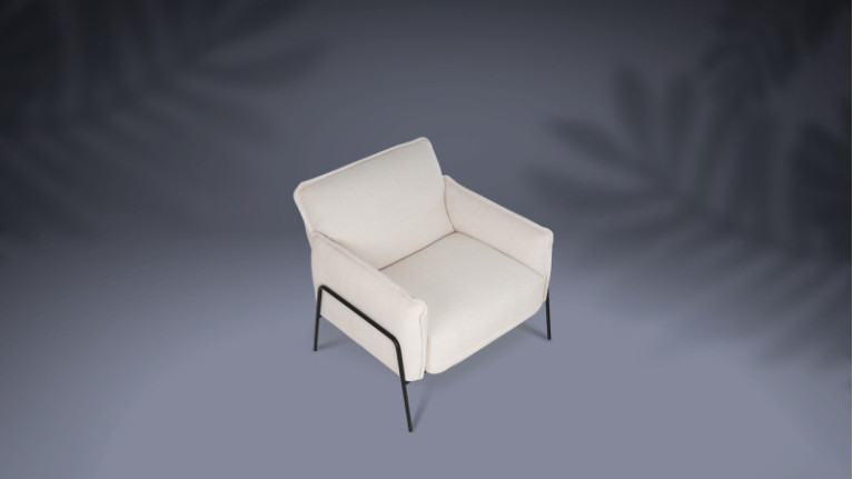 Fauteuil tissu GRACE | Siège cosy beige ou gris