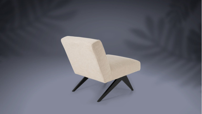 Fauteuil bas en lin beige IMKA