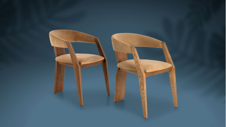 Fauteuil MIELLAT I Dos sculpté, finition chêne ou noyer