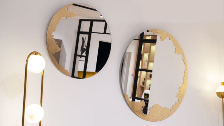 Miroir ORNATO I Avec des feuilles d'or