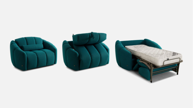 Canapé convertible 2 places tissu 3D TEDDY | Véritable nuage de douceur