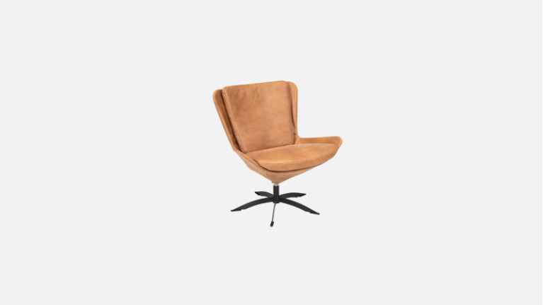 Fauteuil pivotant cuir LIVY | Design scandinave et confort parfait