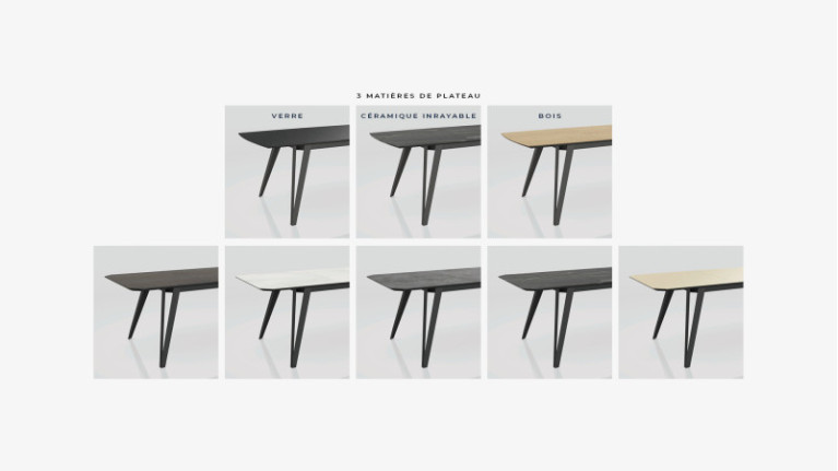 Table de repas extensible MIELLAT I 100% personnalisable