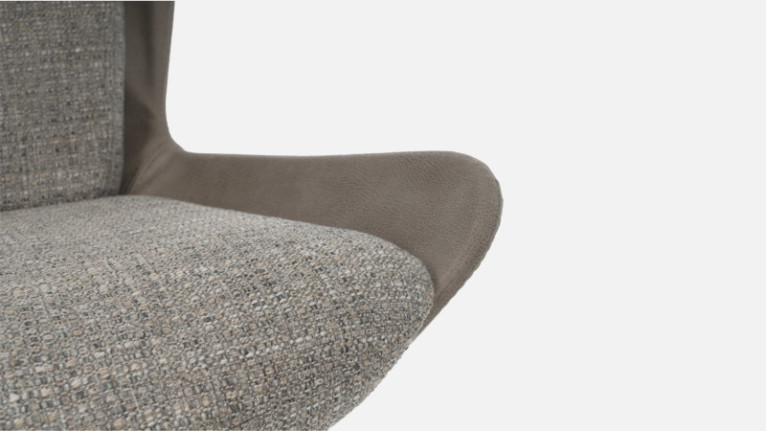 Fauteuil pivotant tissu tweed LIVY | Design scandinave