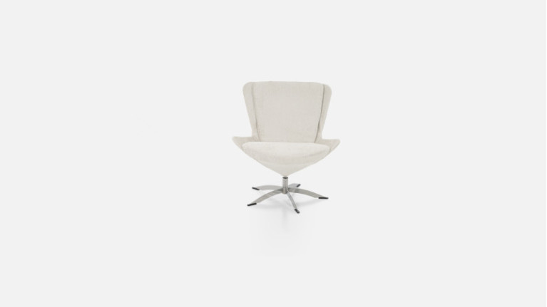 Fauteuil pivotant tissu LIVY | Design scandinave et confort parfait