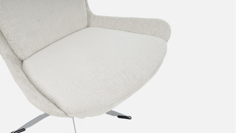 Fauteuil pivotant tissu LIVY | Design scandinave et confort parfait