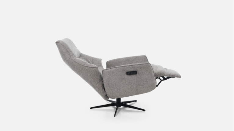 Fauteuil relaxation électrique gris avec télécommande et batterie HERCULE