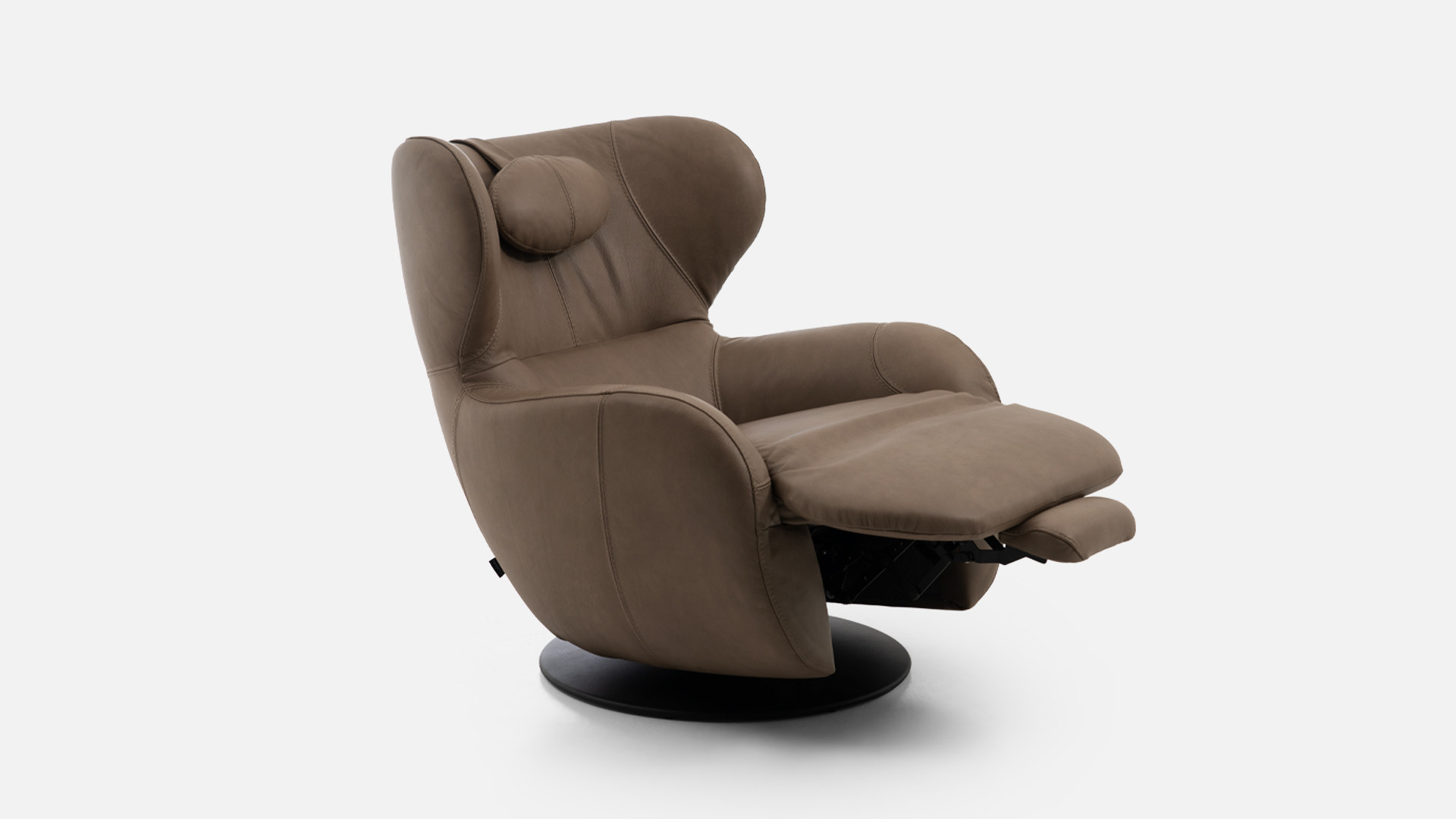 Fauteuil relaxation pivotant cuir COCOON