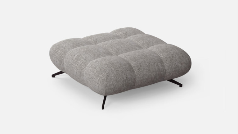 Pouf carré en tissu gris OTTO