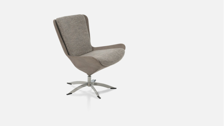 Fauteuil pivotant tissu tweed LIVY | Design scandinave