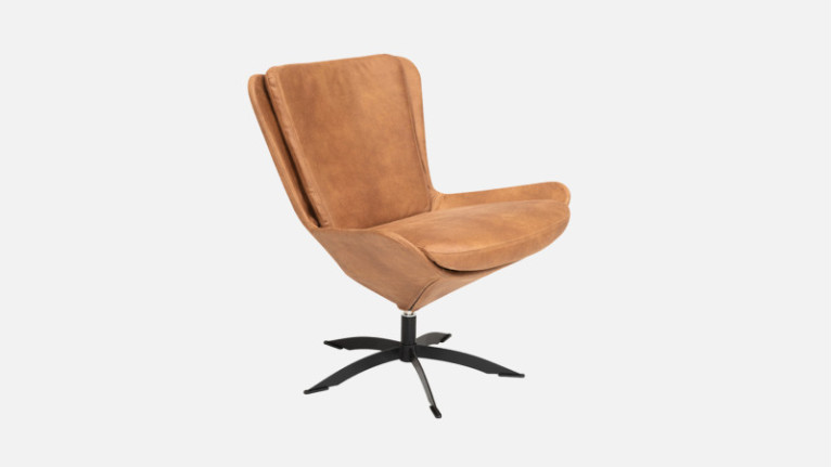 Fauteuil pivotant cuir LIVY | Design scandinave et confort parfait