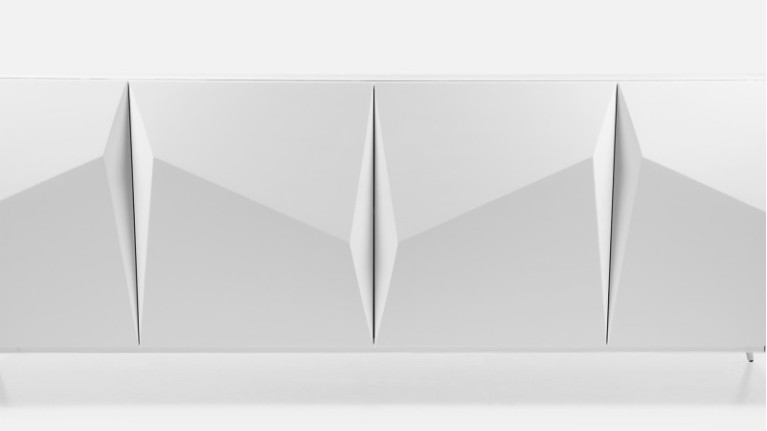 Buffet 4 portes laque brillante ORIGAMI | Design minimaliste