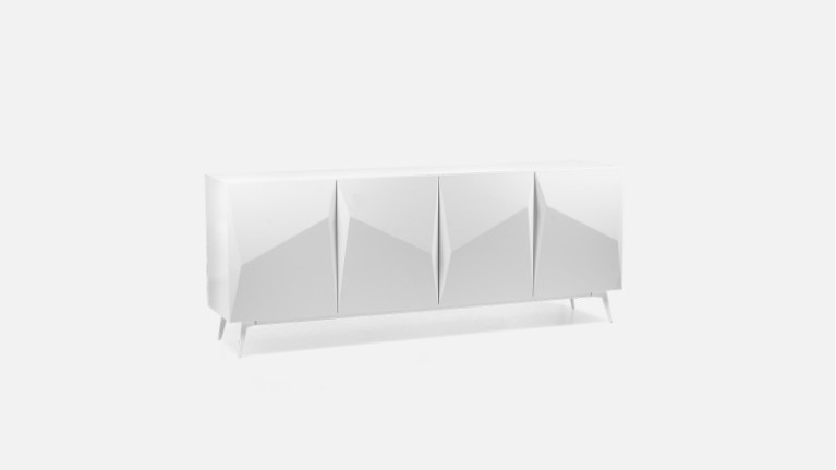 Buffet 4 portes laque mat ORIGAMI | Design minimaliste