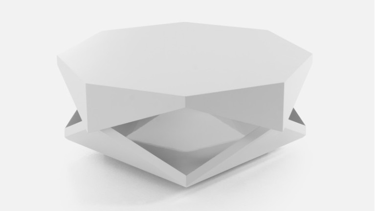 Table basse en laque brillante blanche ORIGAMI