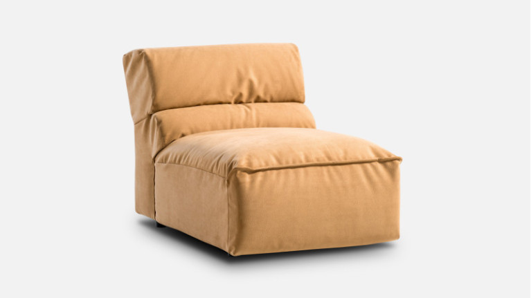 Chauffeuse tissu effet nubuck marron VOLA