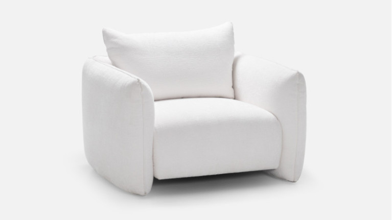 Fauteuil en tissu blanc COBBLE