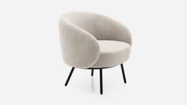 Fauteuil en tissu blanc JUPITER