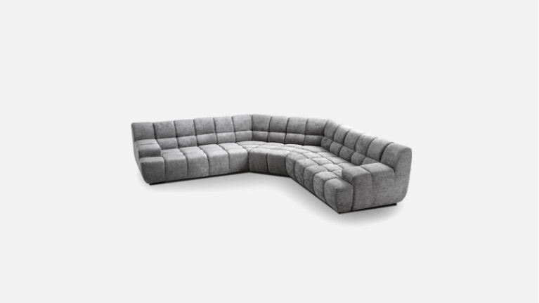 Canapé d'angle chaise longue CIELO | avec profondeur d'assise réglable