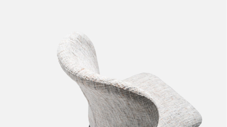 Chaise en tissu tweed gris SHELL | Personnalisez la vôtre