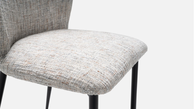 Chaise en tissu tweed gris SHELL | Personnalisez la vôtre