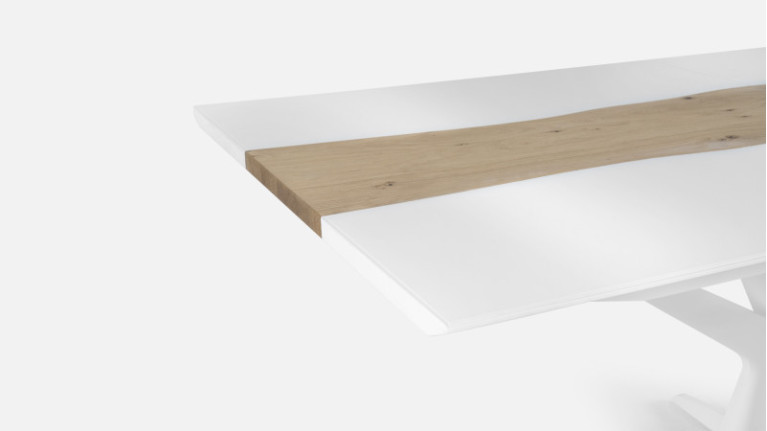 Table extensible RACINE | Céramique inrayable et insert central chêne