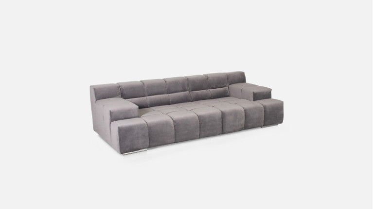 Canapé angle chaise longue TEMPLE | Avec profondeur d'assise réglable