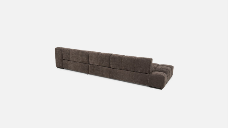 Canapé angle chaise longue TEMPLE | Avec profondeur d'assise réglable