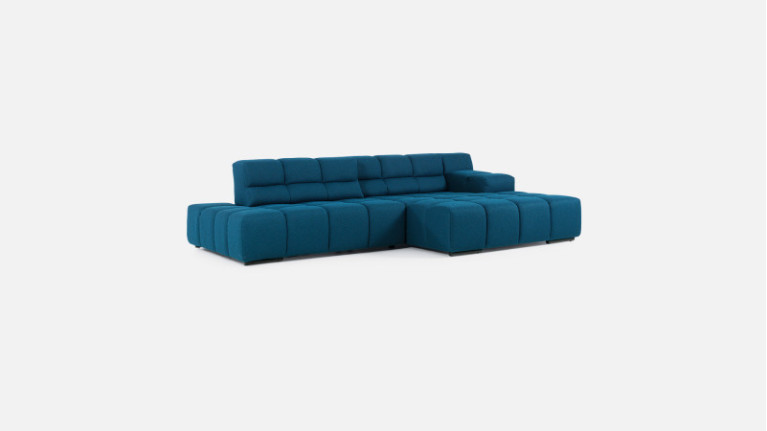 Canapé angle chaise longue TEMPLE | Avec profondeur d'assise réglable