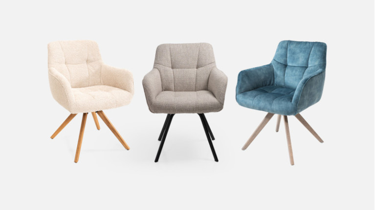 Fauteuil pivotant tissu LITCHI | Design et confort à la scandinave