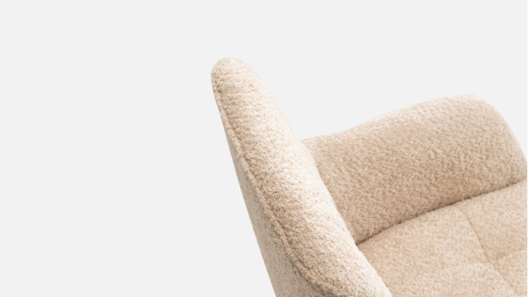 Fauteuil pivotant tissu LITCHI | Design et confort à la scandinave