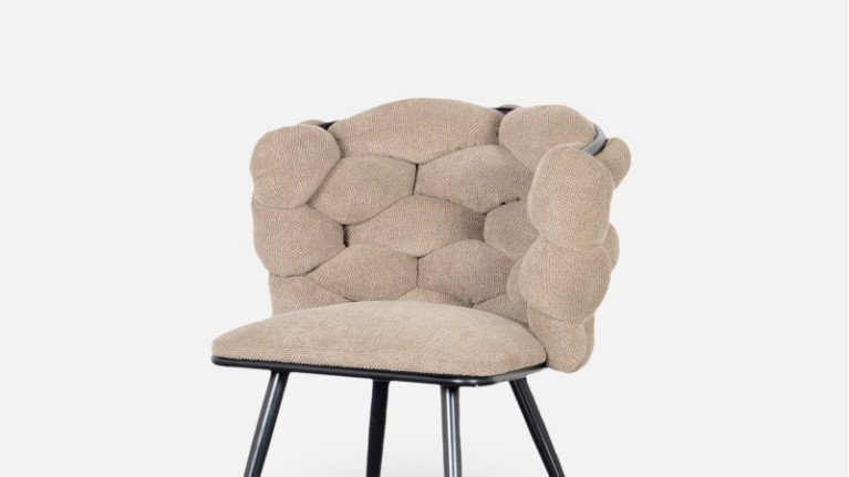 Chaise ROCK | Tissu chenille beige