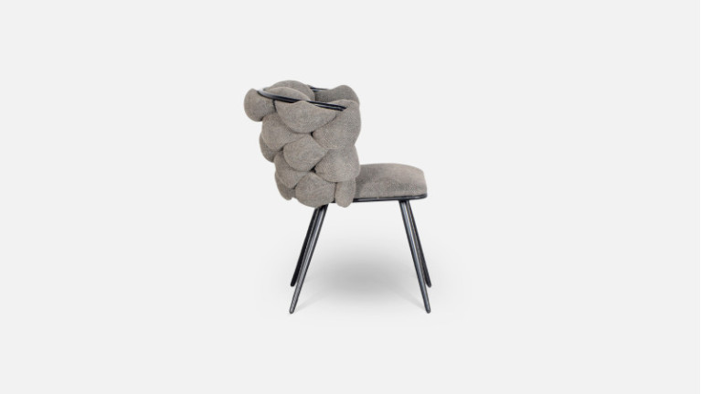 Chaise ROCK | Tissu chenille beige