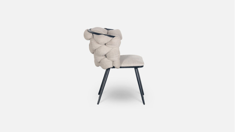 Chaise ROCK | Tissu chenille beige