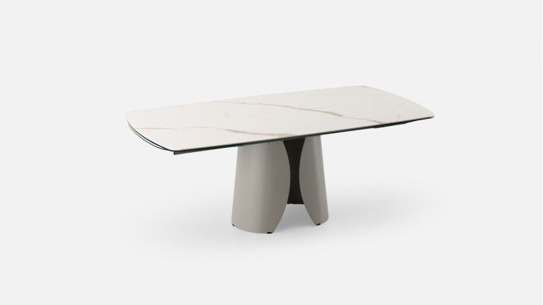 Table de repas extensible céramique OTTO | En verre fondu