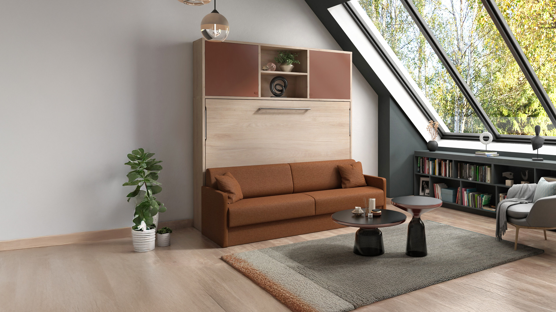 Lit escamotable horizontal avec banquette SMART