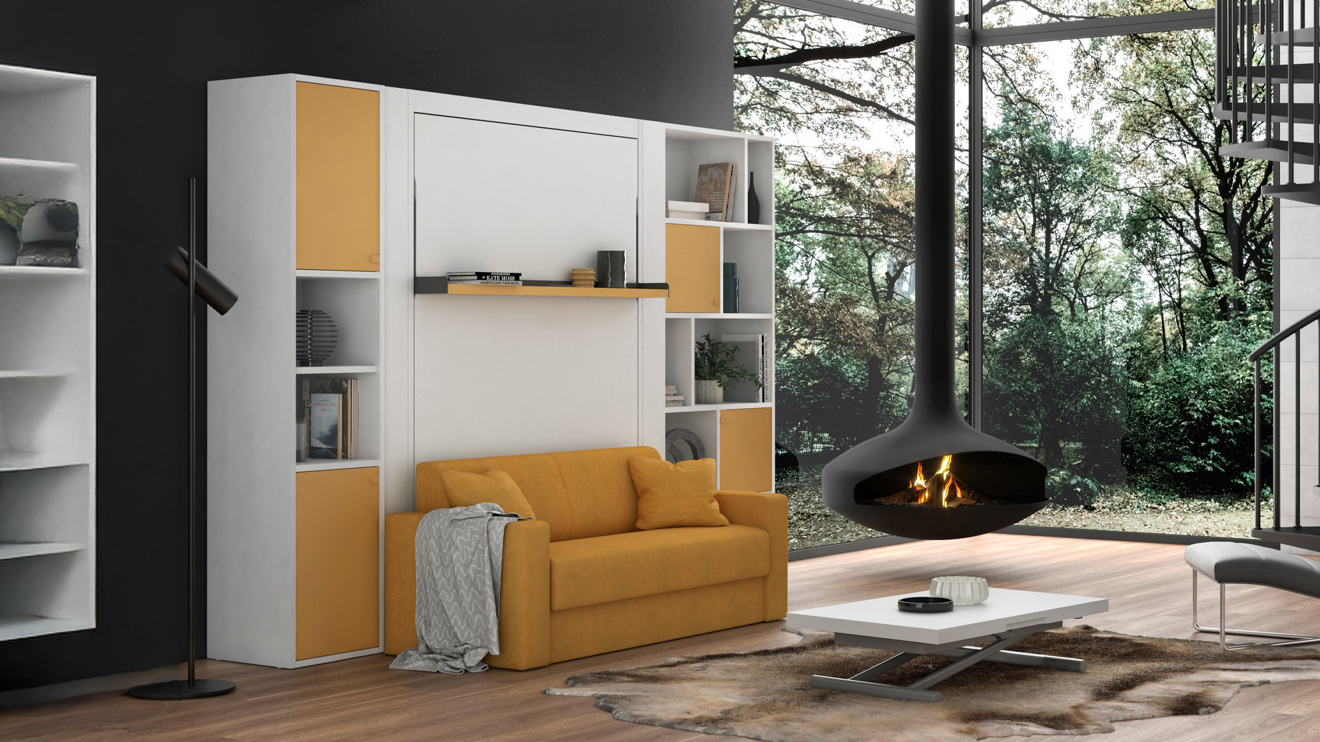 Lit escamotable vertical avec banquette SMART