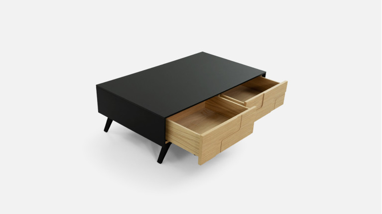 Table basse 2 tiroirs  PUZZLE | Design audacieux et fonctionnel