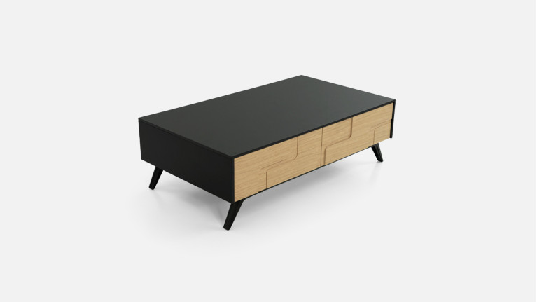 Table basse 2 tiroirs  PUZZLE | Design audacieux et fonctionnel