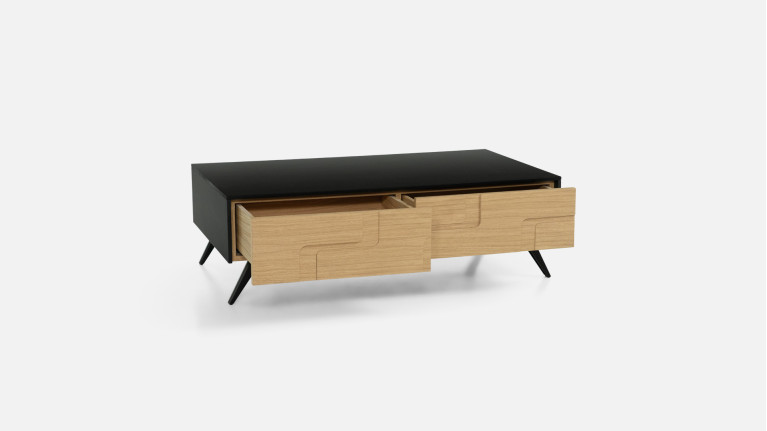 Table basse 2 tiroirs  PUZZLE | Design audacieux et fonctionnel