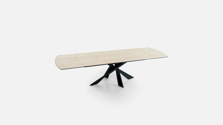 Table de repas extensible céramique travertin ROSA | Design raffiné