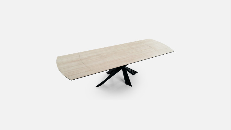 Table de repas extensible céramique travertin ROSA | Design raffiné