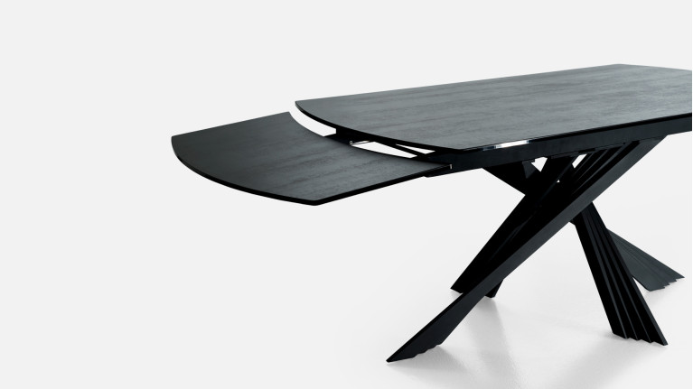 Table de repas extensible céramique grise ROSA | Design raffiné