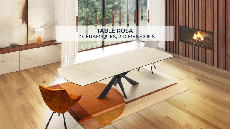 Table de repas extensible céramique grise ROSA | Design raffiné