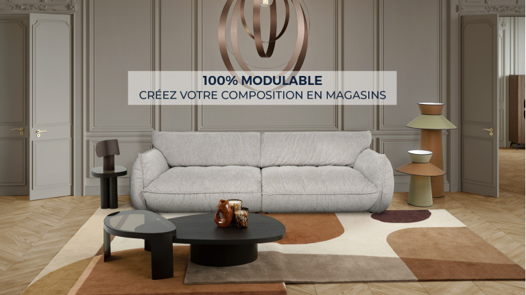 Canapé d'angle modulable tissu SHARPEI | Design intemporel